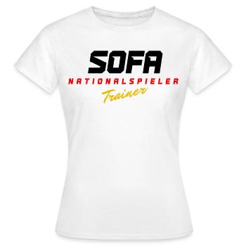Sofa Nationalspieler - Frauen T-Shirt - Weiß - Vorne - AI Model Female 172 dark (172cm)