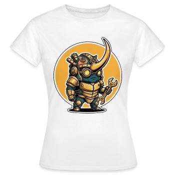Scarab Rhinoceros Steampunk Ingenieur Schlüssel - Frauen T-Shirt - Weiß - Vorne - AI Model Female 172 dark (172cm)
