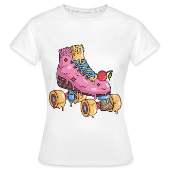 Patins à roulettes Crème glacée Patins à roulettes Patins à roulettes - T-shirt Femme - blanc - Devant - AI Model Female 172 dark (172cm)