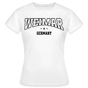 Weimar Lettering College Style Retro - Women's T-Shirt - white - Front - AI Model Female 172 dark (172cm)