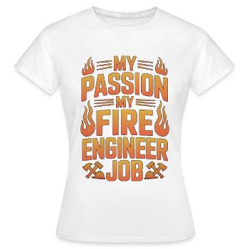 Ingénieur incendie Ma passion Mon opérateur de pompe incendie - T-shirt Femme - blanc - Devant - AI Model Female 172 dark (172cm)