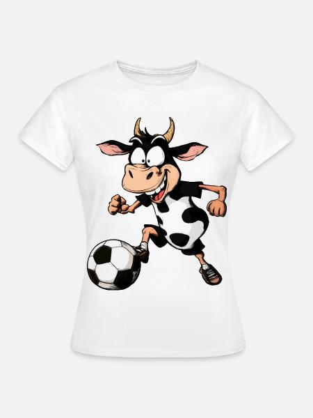 Kuh Fussballer - Frauen T-Shirt - Weiß