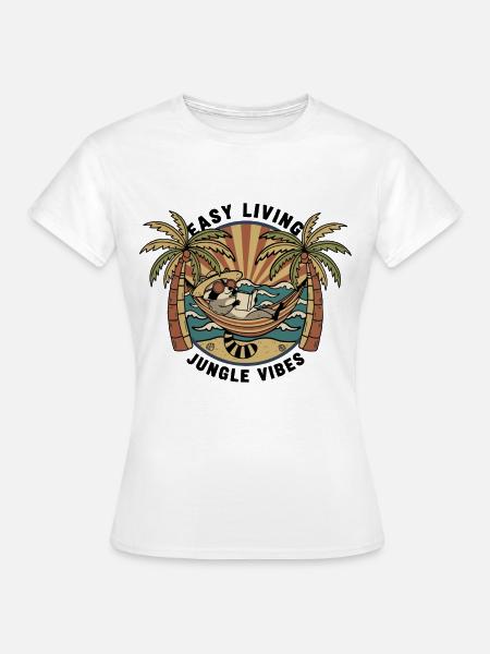 Waschbär-Hängematten-Dschungel – einfaches Leben - Frauen T-Shirt - Weiß