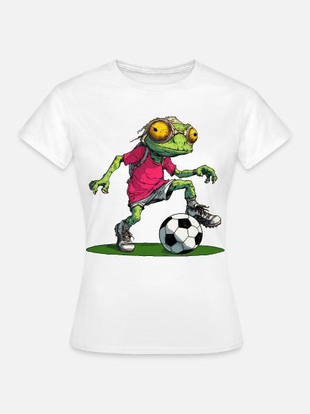 Chamäleone Fussball - Frauen T-Shirt - Weiß