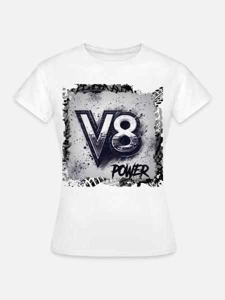 V8-Leistung - Frauen T-Shirt - Weiß