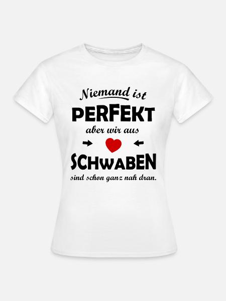 Schwaben Herz – roter Akzent - Frauen T-Shirt - Weiß