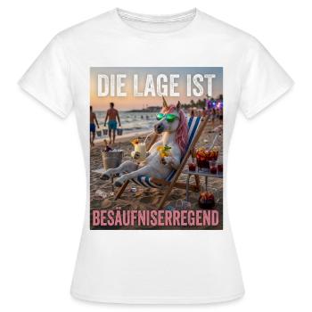 Die Lage ist Besäufniserregend Einhorn Party - Frauen T-Shirt - Weiß - Vorne - AI Model Female 172 dark (172cm)