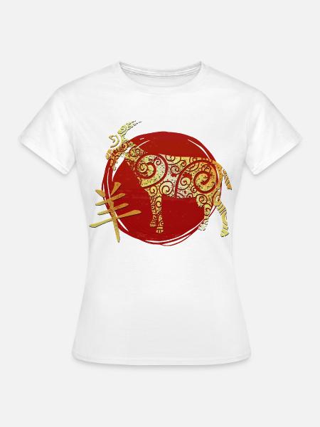 Ziege Chinesisches Tierkreiszeichen Horoskop - Frauen T-Shirt - Weiß