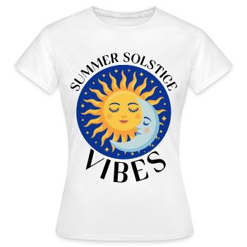 Litha Pagan: Sommersonnenwende, Mittsommer, Mittsommer, Mittsommer. - Frauen T-Shirt - Weiß - Vorne - AI Model Female 172 dark (172cm)