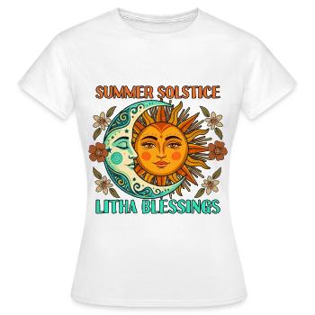 Litha Pagan Solstice d’été Midsommar - T-shirt Femme - blanc - Devant - AI Model Female 172 dark (172cm)