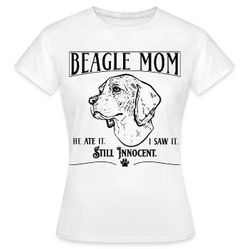 Maman beagle – il l’a mangée. Toujours innocent. - T-shirt Femme - blanc - Devant - AI Model Female 172 dark (172cm)