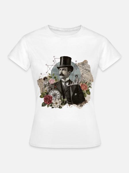 Viktorianische Fantasie Collage - Frauen T-Shirt - Weiß