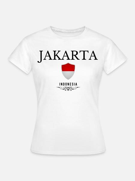 Souvenir-Jakarta, elegantes Jakarta-Design - Frauen T-Shirt - Weiß