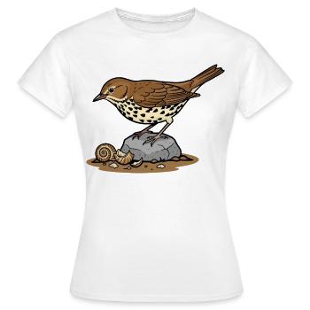 Grive Musicienne Nature Sauvage Oiseau Jardin - T-shirt Femme - blanc - Devant - AI Model Female 172 dark (172cm)