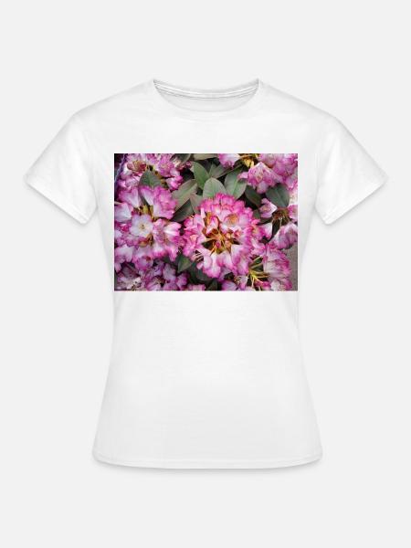 Knallpinker Rhododendron - Frauen T-Shirt - Weiß