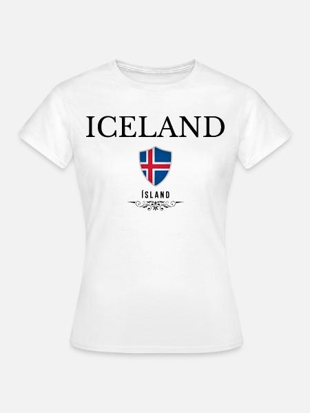 Flagge Islands, isländischer Stolz - Frauen T-Shirt - Weiß