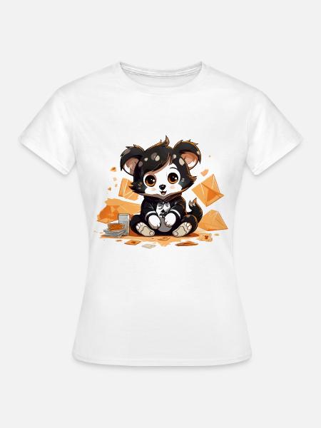 Luxus-Panda mit Geldsäcken - Frauen T-Shirt - Weiß