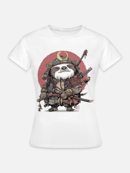 Faultier-Samurai-Rüstung - Frauen T-Shirt - Weiß