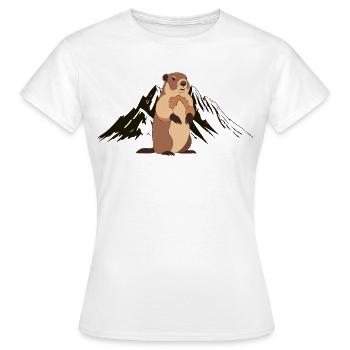 Alpen-Marmottier-Abenteuer - Frauen T-Shirt - Weiß - Vorne - AI Model Female 172 dark (172cm)