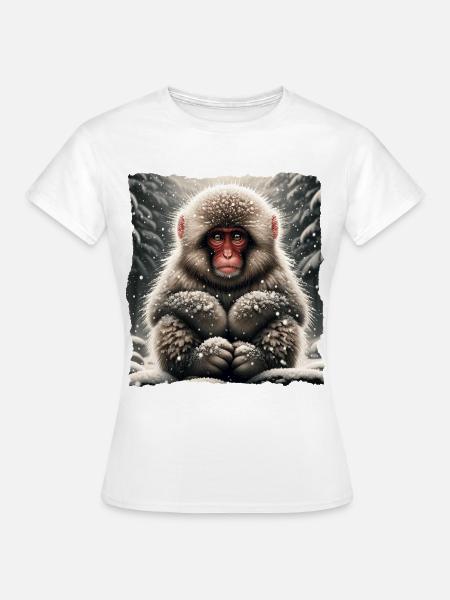 Schneeaffe Snow Monkey - Frauen T-Shirt - Weiß
