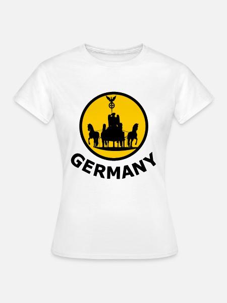Berlin Sonnenwagen-Silhouette - Frauen T-Shirt - Weiß