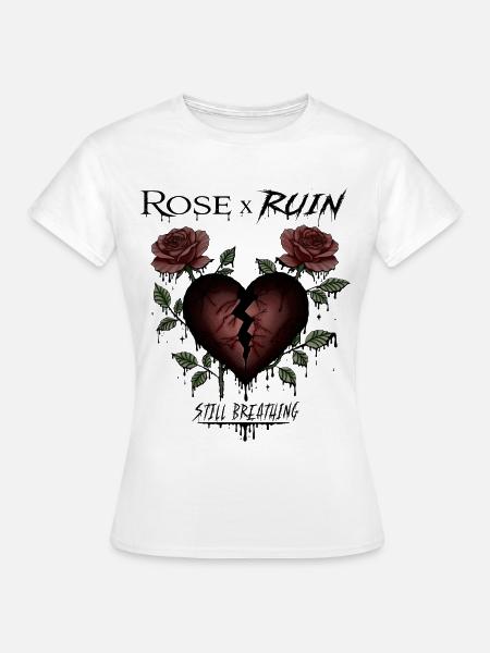 Rose x Ruin Broken Heart - Frauen T-Shirt - Weiß