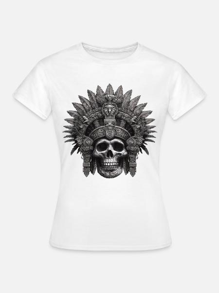 Maya Krieger Azteken Design - Frauen T-Shirt - Weiß