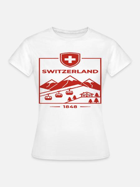 Schweiz Alpen Wappen 1848 - Frauen T-Shirt - Weiß