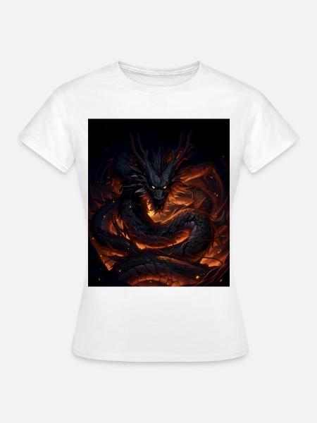 Lava-Drache im Schattenfeuer - Frauen T-Shirt - Weiß