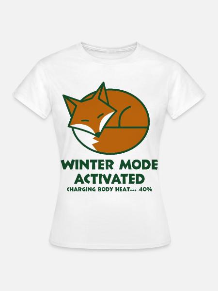 Winterfuchs aktiviert - Frauen T-Shirt - Weiß