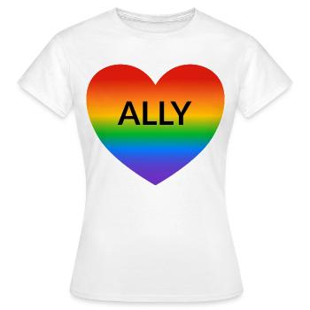 Gay Ally LGBT Pride Allianz - Frauen T-Shirt - Weiß - Vorne - AI Model Female 172 dark (172cm)