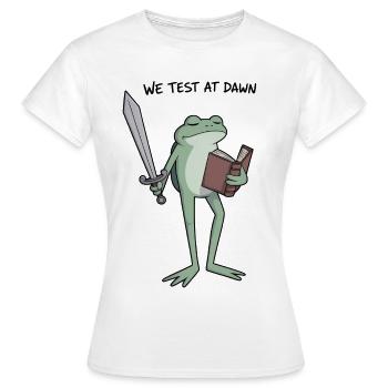Chevalier Grenouille Matinale - T-shirt Femme - blanc - Devant - AI Model Female 172 dark (172cm)