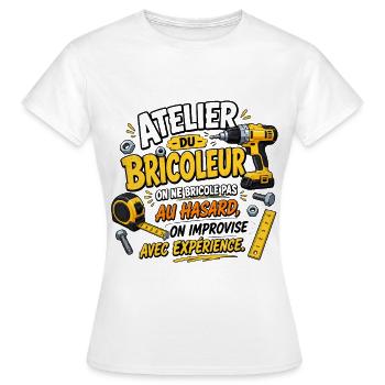 Bricoleur au Hasard avec Expérience - T-shirt Femme - blanc - Devant - AI Model Female 172 dark (172cm)