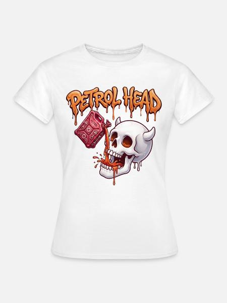 Petrolkopf-Schädel - Frauen T-Shirt - Weiß