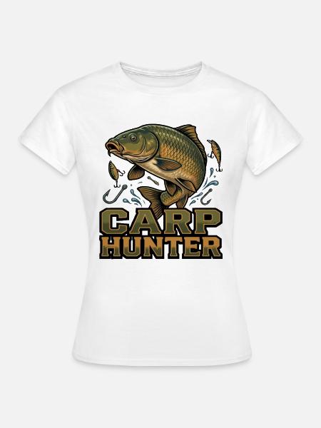 Karp Jäger – detailreiche Fischjagd Grafik - Frauen T-Shirt - Weiß