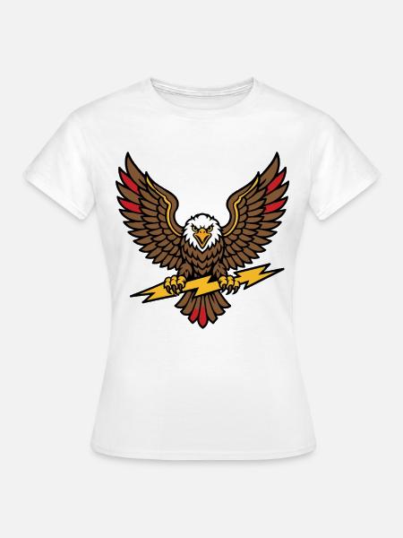 Alter-Schule-Tattoo-Stil Lightning Eagle - Frauen T-Shirt - Weiß