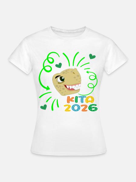 Dinosaurier Kita 2026 - Frauen T-Shirt - Weiß