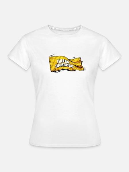 Hafen Hamburg Flaggen-Design - Frauen T-Shirt - Weiß