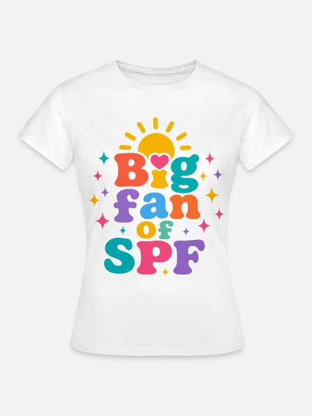 SPF Sonnenschutz Fan Sommer Sonne - Frauen T-Shirt - Weiß