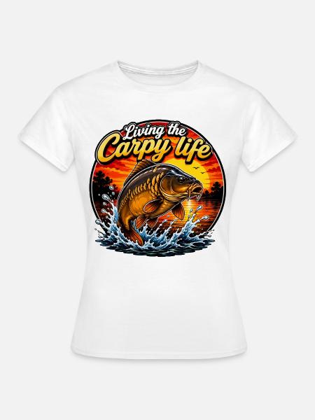 Das Karpfen-Leben leben Karpfenfischen - Frauen T-Shirt - Weiß