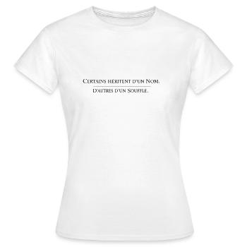 Héritage ou Souffle - T-shirt Femme - blanc - Devant - AI Model Female 172 dark (172cm)