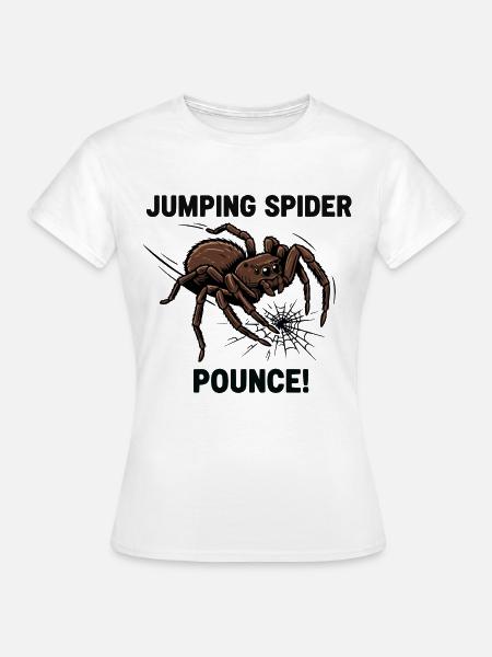 Araignée Sauteuse Springende Spinne - Frauen T-Shirt - Weiß