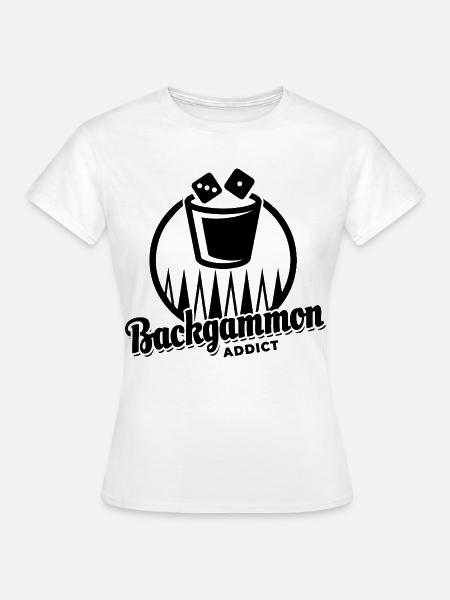 Backgammon Addict | Brettspiel | Geschenk - Frauen T-Shirt - Weiß