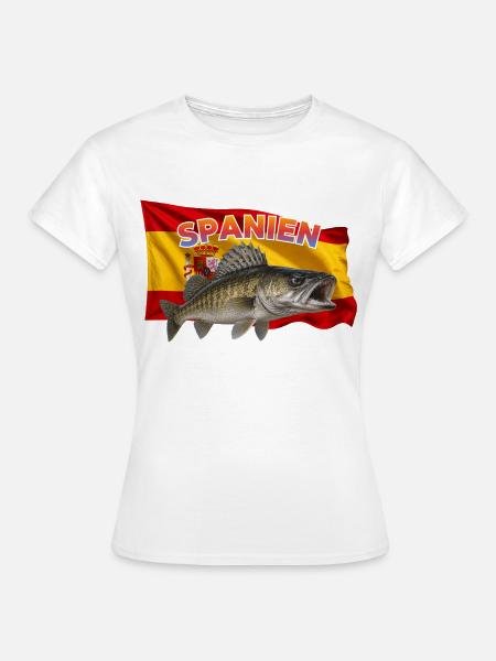 Zander Angeln Spanien - Angelurlaub Design - Frauen T-Shirt - Weiß