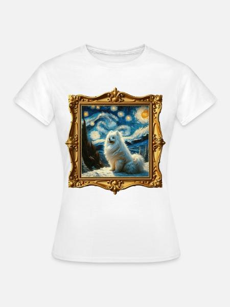 Spitz Zwergspitz Starry Night - Frauen T-Shirt - Weiß