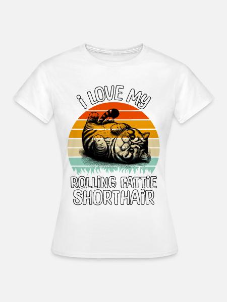 Lustige Exotische Kurzhaarkatze - Frauen T-Shirt - Weiß