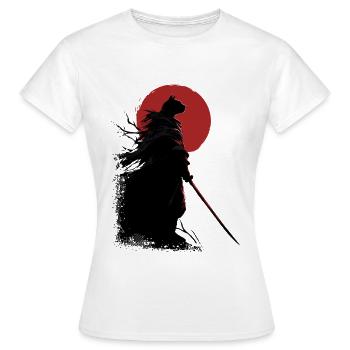 Samurai Katze - Frauen T-Shirt - Weiß - Vorne - AI Model Female 172 dark (172cm)
