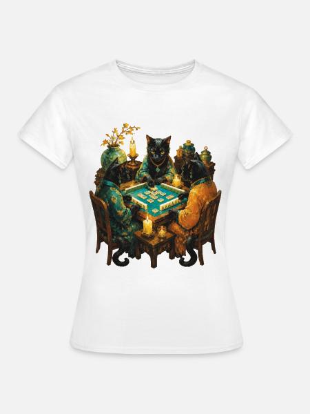 Cats Mahjong Lover Mahjong Spieler - Frauen T-Shirt - Weiß