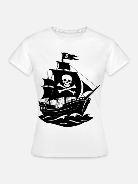 Piratenschiff - Frauen T-Shirt - Weiß