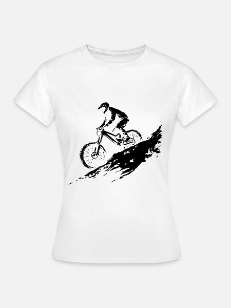 Mountainbike - Frauen T-Shirt - Weiß
